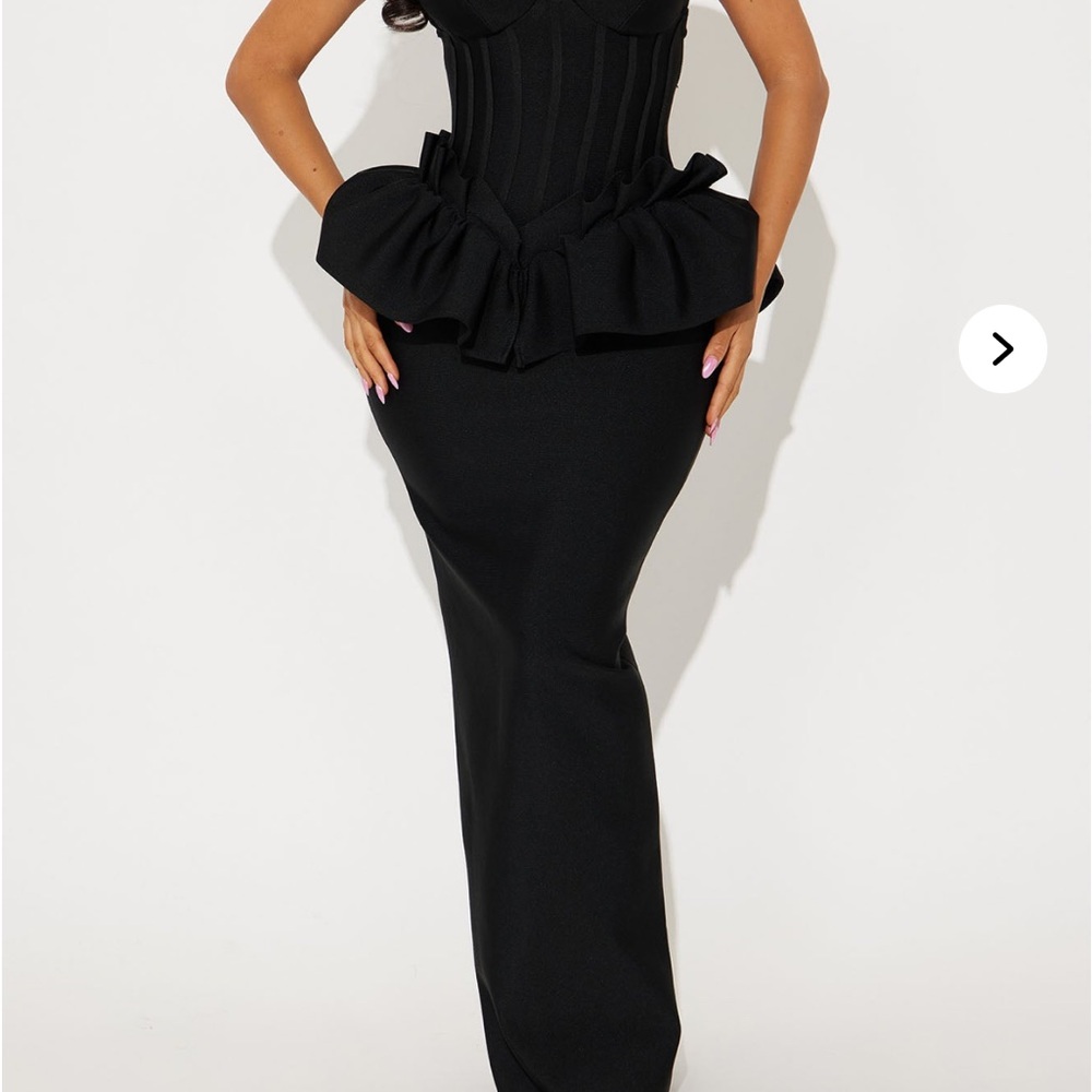 Elegant Black Bandage Peplum Corset Dress